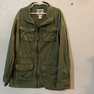 Girls Green Zip Up Jacket Size 10/12